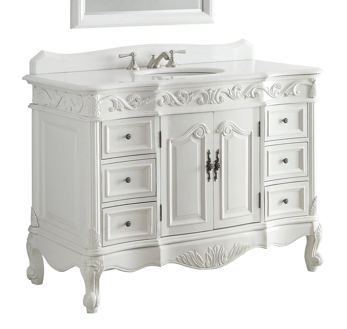 42” Traditional Style Antique White Beckham Bathroom sink vanity SW-3882W-AW-42