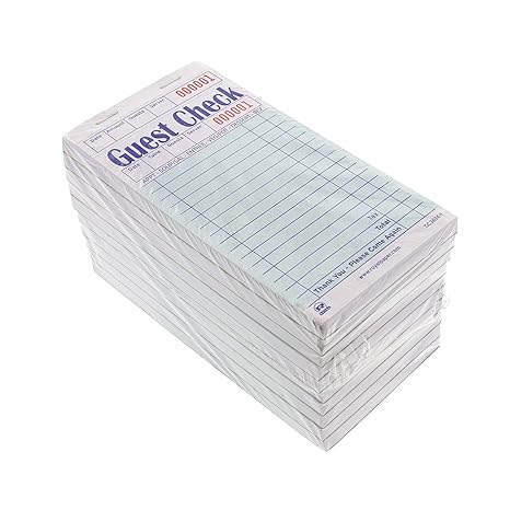 Royal Green Guest Check Board, 1 Part Booked with 16 Lines, Package of 10 Books-GC3674-1