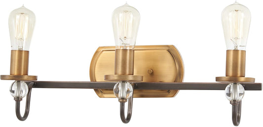 Minka Lavery Wall Light Fixtures 4723-113 Safra Bath Vanity Lighting, 3-Light 180 Watts, Harvard Court Bronze