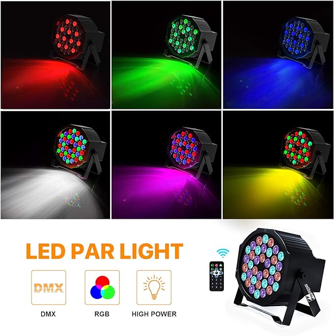 MISSYEE 36 RGB LED DJ Stage Uplight (4 Pack)