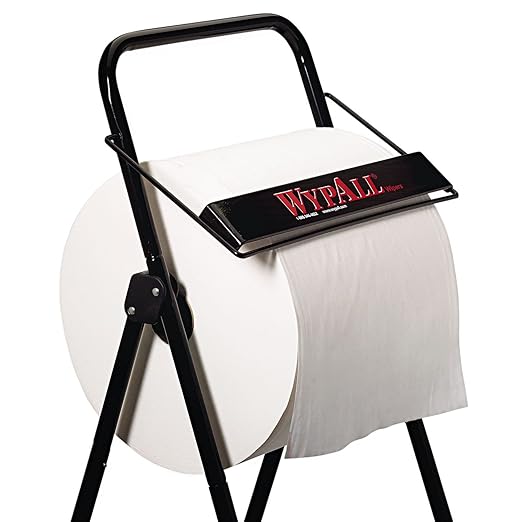 Jumbo Roll Dispenser for Wypall and Kimtech Wipers (80596), Portable, Free-Standing, 16.8” x 18.5” x 33”, Black