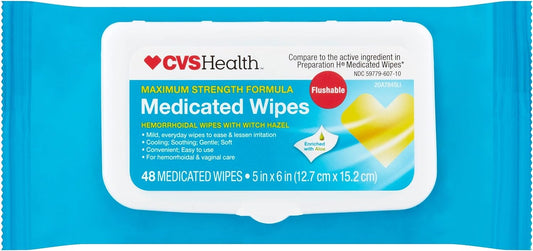 Hemorrhoidal Wipes Maximum Strength aloe 48 Ct