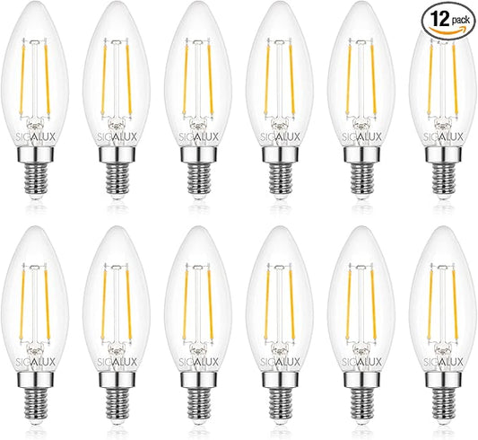 Sigalux Dimmable E12 LED Bulb, 40W LED Candelabra Bulbs
