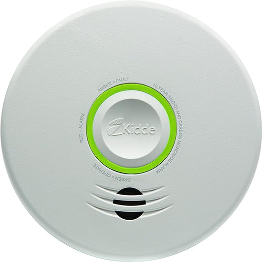 Kidde Wireless Hardwired Smoke Detector, 10-Year Battery Backup, Voice Alerts, Photoelectric Sensor Wire-Free Interconnect Combination Alarm