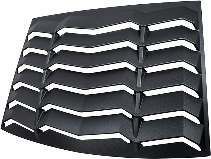 Rear Window Louvers Lambo Style Black Compatible with Ford Mustang 2015-23