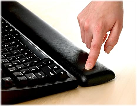 3M WR340LE Gel Thin Wrist Rest, Extended Length, Black Leatherette