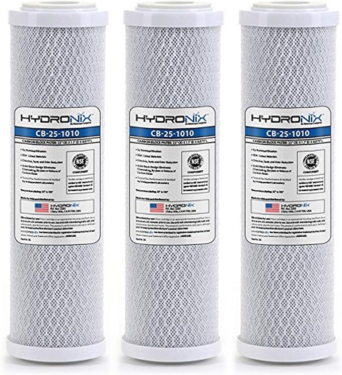 Hydronix CB-25-1010 Reverse Osmosis & Drinking Filter Systems NSF Coconut Carbon Block Water Filter 2.5 x 10-10 Micron (BOX OF 20)