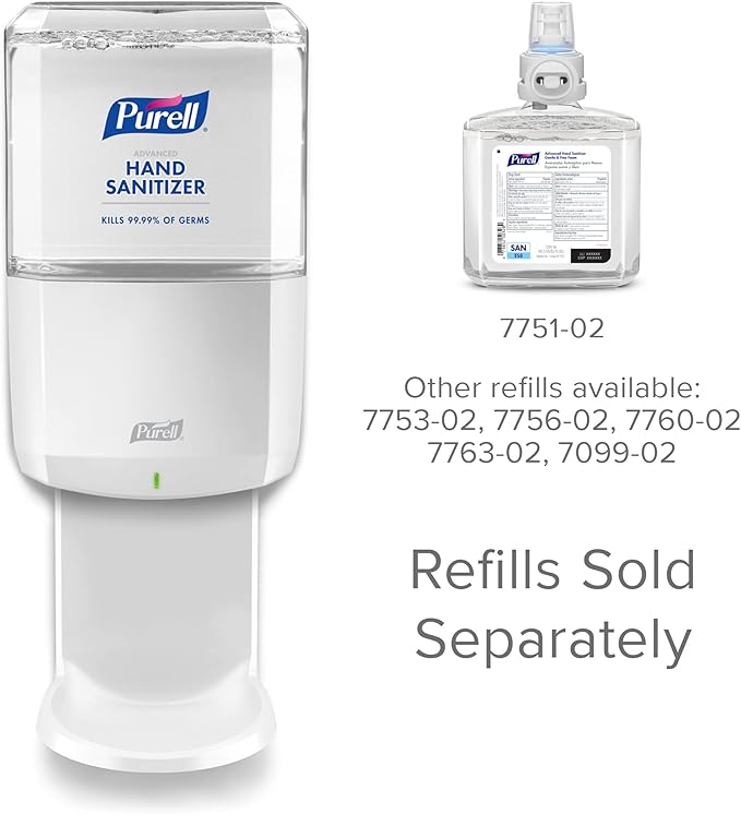 PURELL ES8 Automatic Hand Sanitizer Dispenser with Energy-on-the-Refill, White, for 1200 mL PURELL ES8 Hand Sanitizer Refills (Pack of 1) - 7720-01