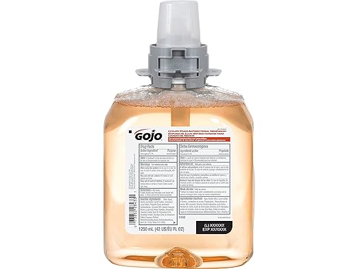 GOJO Luxury Foam Antibacterial Handwash, Fresh Fruit Fragrance, 1250 mL Foam Hand Soap Refill FMX-12 Push-Style Dispenser