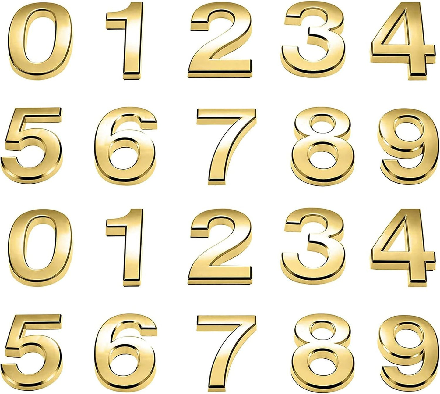 45 Pieces Mailbox Numbers for House Outside Door Numbers, Room Number Door Signs Self Adhesive Door Address Number Sticker Room Number for Office Wall Apartment Decorative (Gold,2 Inch)