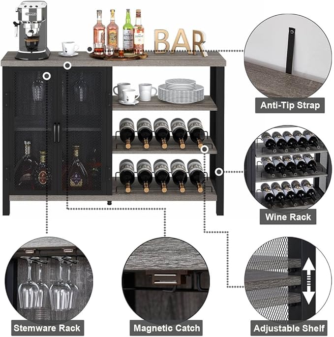 BON AUGURE Liquor Cabinet Bar for Home