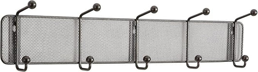 Safco 6403BL Onyx Mesh Wall Racks 5 Hook Steel