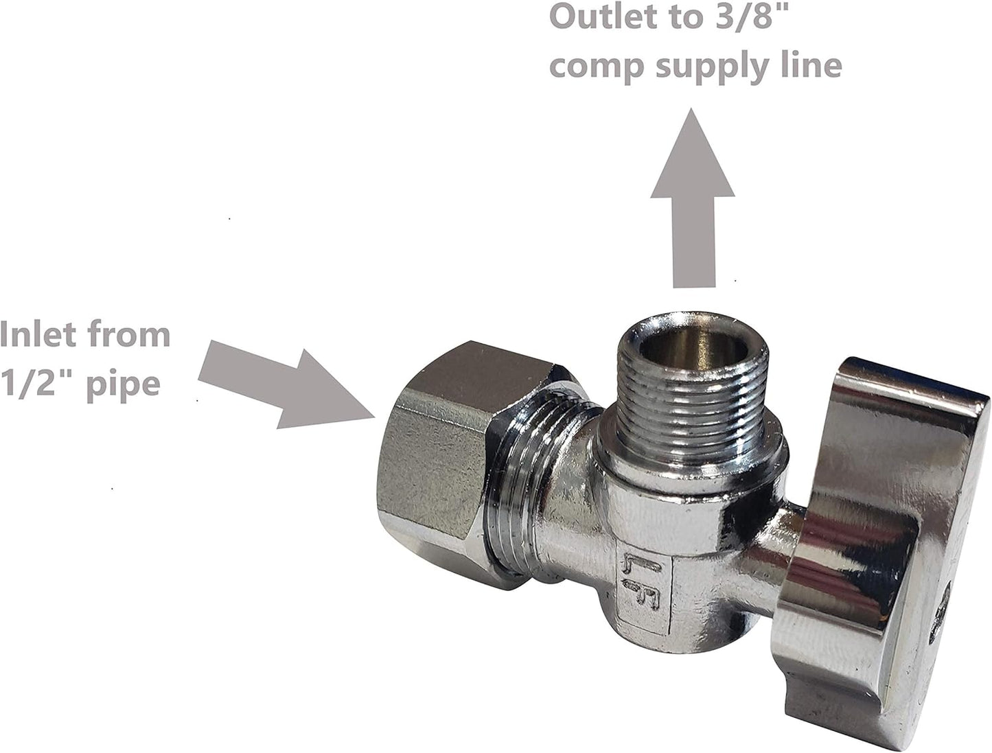 Aquaflo E-Z Turn Ball Valve V-103-A-LL Angle Stop 1/2 Crimp Pex x 3/8 OD PACK of 10