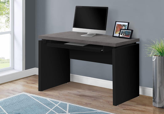 Monarch Specialties I 7439 Computer Desk, Home Office, Laptop, 48" L, Work, Laminate, Black, Grey, Contemporary, Modern