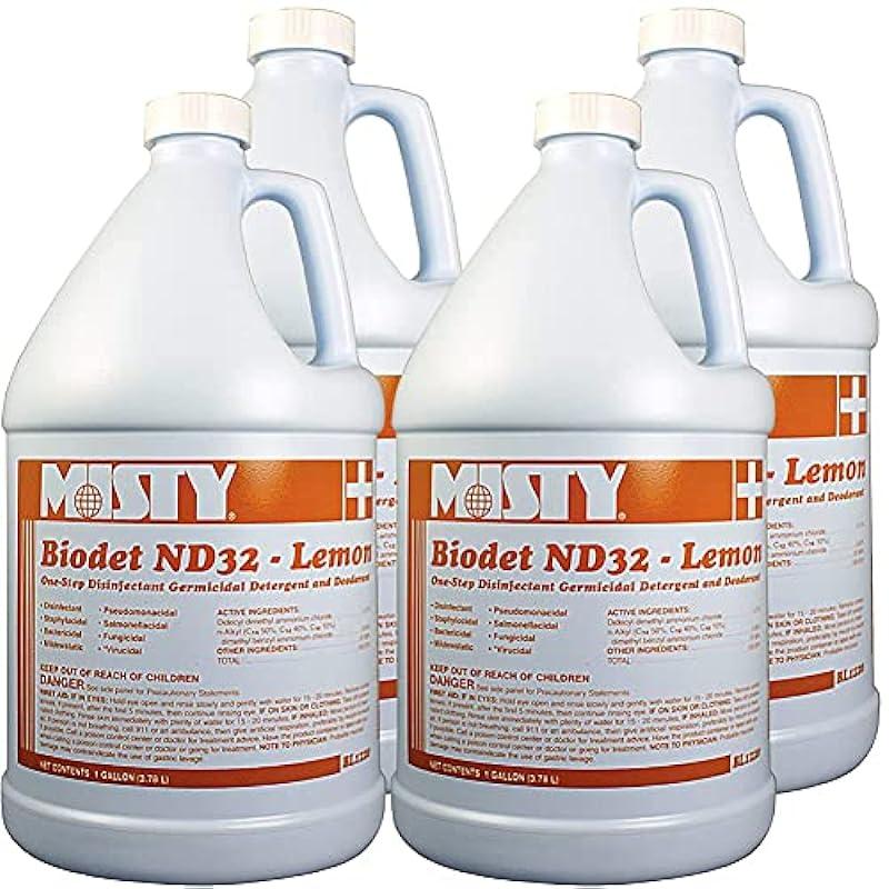 MISTY 1038806 Biodet ND32 One-Step Disinfectant, Lemon Scent (Pack of 4), Gold