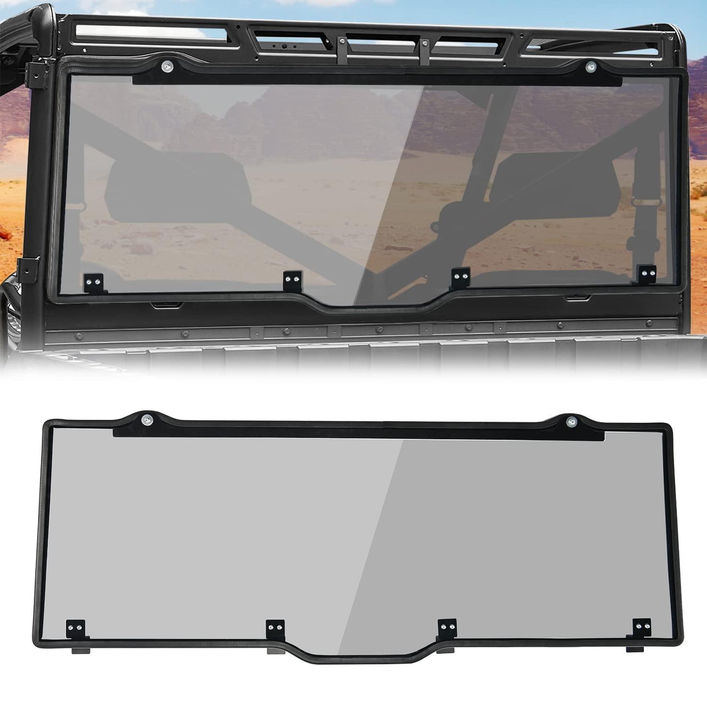 Frokom Ranger XP 1000 Windshield, Rear Windshield Fit For 2017-2023 Polaris Ranger XP 1000/XP 1000 Crew/High Lifter Edition/ NorthStar Edition / 2015-2018 1000 Diesel Crew/2021-2023 Waterfowl Edition