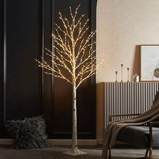 LITBLOOM Lighted Twig Birch Tree with Fairy Lights 6FT 330 LED for Indoor Outdoor Home and Christmas Holiday Decoration