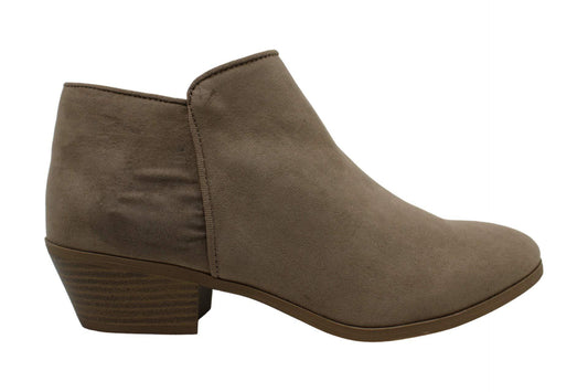 Style & Co. Womens Wileyy Faux Leather Booties Taupe 8.5 Medium (B,M)