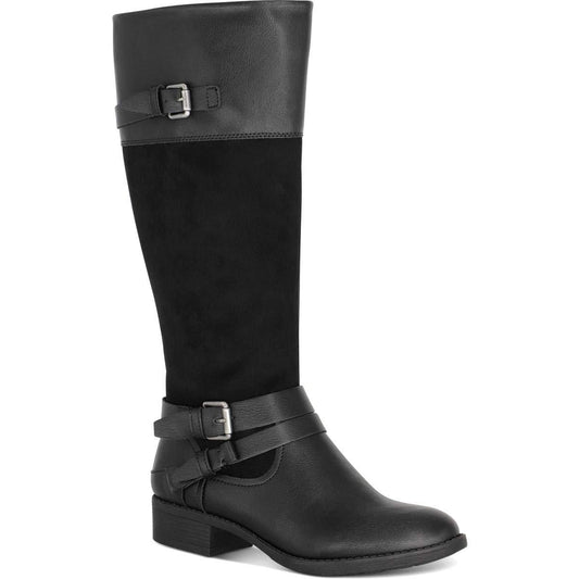 Style & Co. Womens Ashliie Faux Leather Dress Boots Black 6.5 Medium (B,M)