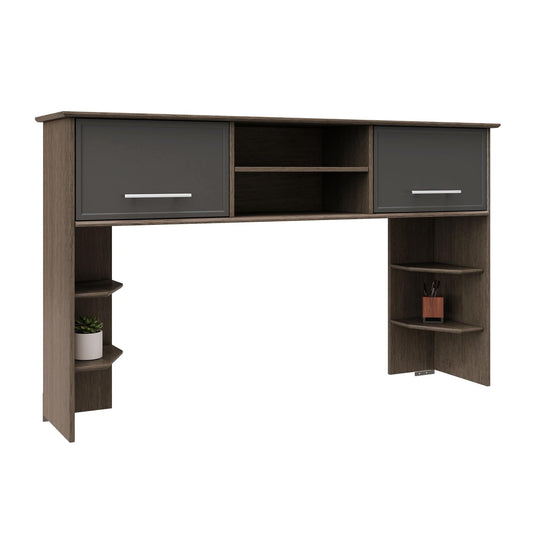 Realspace® Koru 60"W Hutch for Koru L-Shaped Or Straight Computer Desks, Two-Tone Slate/Gray Oak