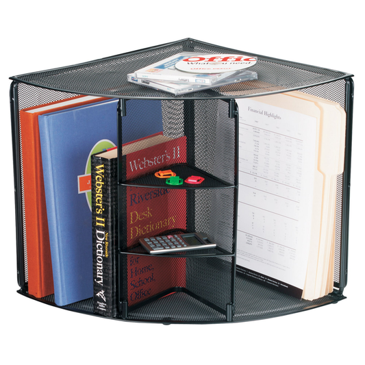 Brenton Studio Metro Mesh Corner Shelf, Black