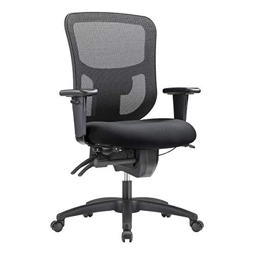 WorkPro 9500XL Series Ergonomic Mesh/Premium Fabric Mid-Back Big & Tall Chair, Black/Black