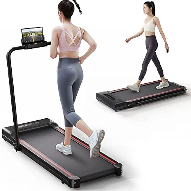 Sperax Treadmill-Walking Pad-Under Desk-2 in 1 Folding Treadmill for Home-Black Red