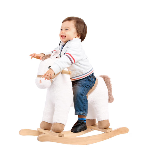 Rock My Baby Plush Rocking Horse (White)