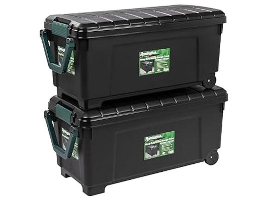 Remington 169 Qt. Latch Lid Storage Totes, Black (296003)