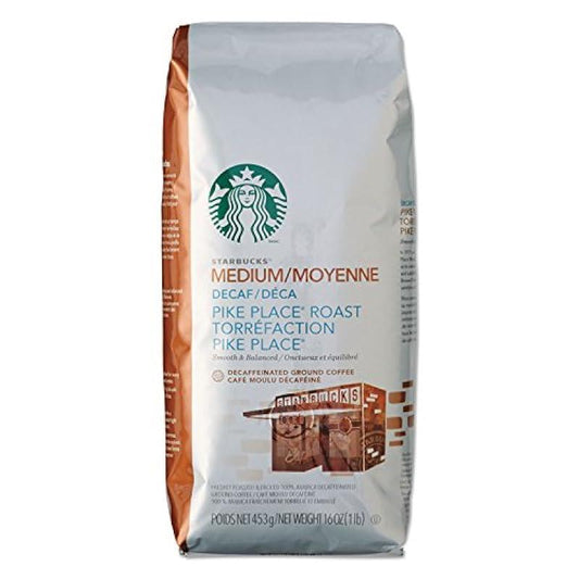 Starbucks 11029358 Coffee Ground Pike Place Decaf 1lb Bag