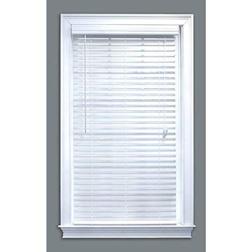 Style Selections 75423 2" White Faux Wood Plantation Blinds, 34" x 64"