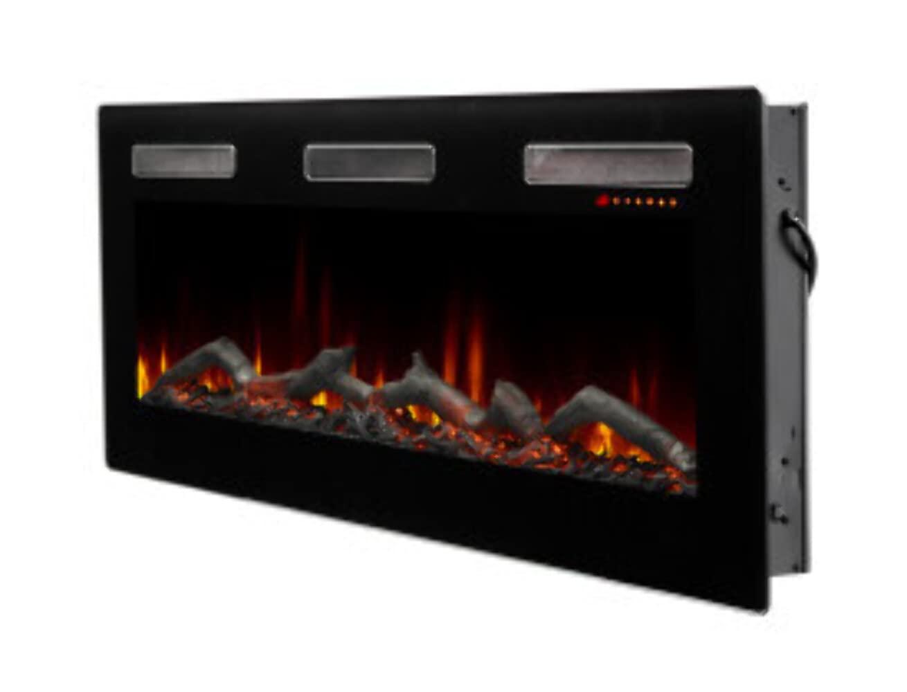 Dimplex Sierra 60" Wall-Mounted/Tabletop/Built-in Electric Linear Fireplace (Model: SIL60), 4777 BTU, 120 Volt, 1400 Watt, Black