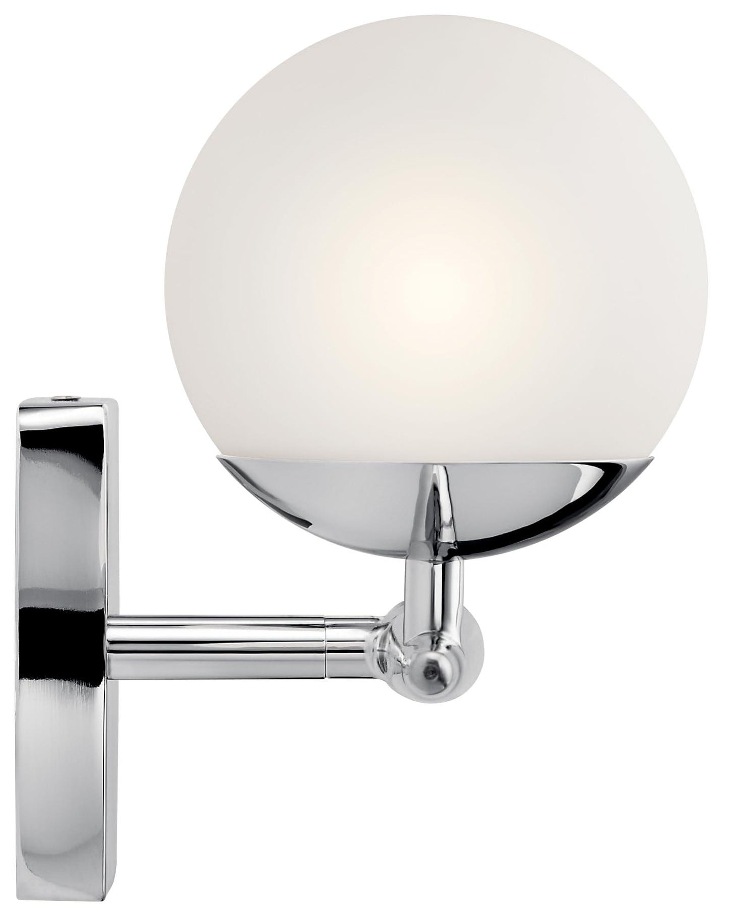 Kichler Jasper 24.5" Halogen Vanity Light in Chrome, 3-Light Mid Century Bathroom Vanity with Satin Etched Cased Opal Glass, (24.5" W x 7.75" H), 45582CH