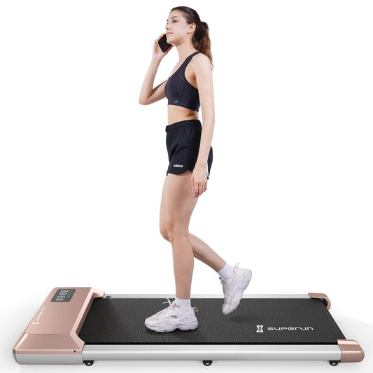 Superun Walking Pad Treadmill Under Desk for Home with Remote or App Control Led Display,300lbs Capacity