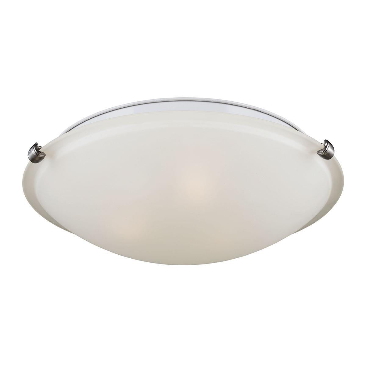 Sea Gull Lighting 7543503-962 Clip Three-Light Ceiling Flush Mount Hanging Modern Light Fixture, Brushed Nickel Finish