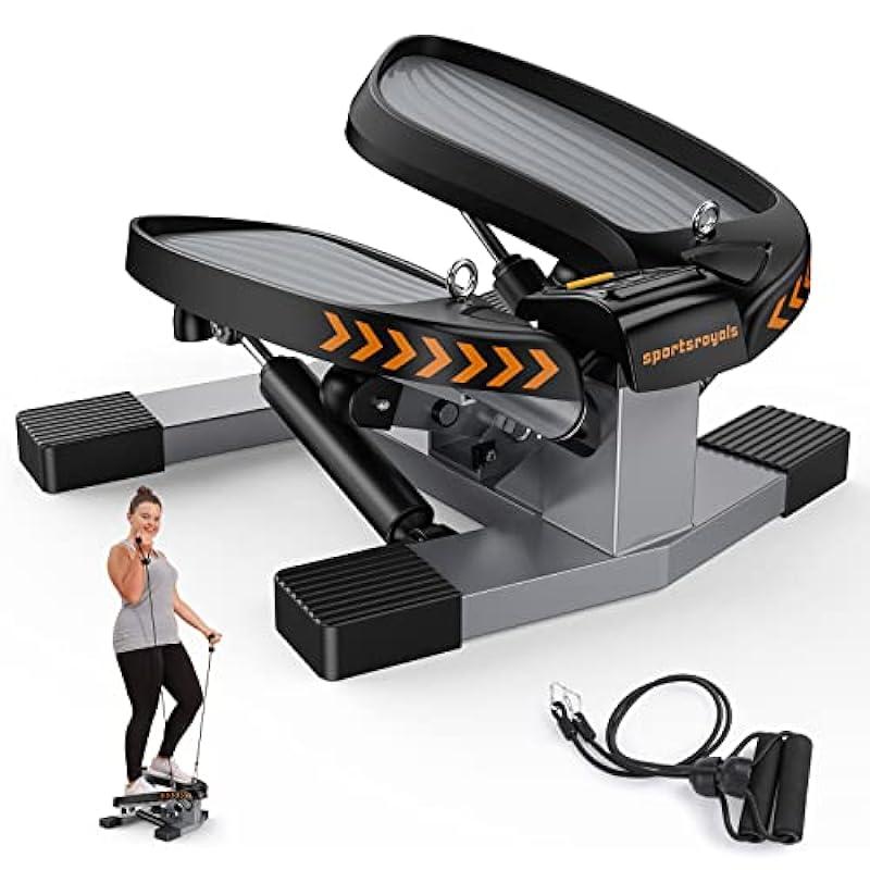 Sportsroyals Stair Stepper for Exercises-Twist Stepper with Resistance Bands and 330lbs Weight Capacity