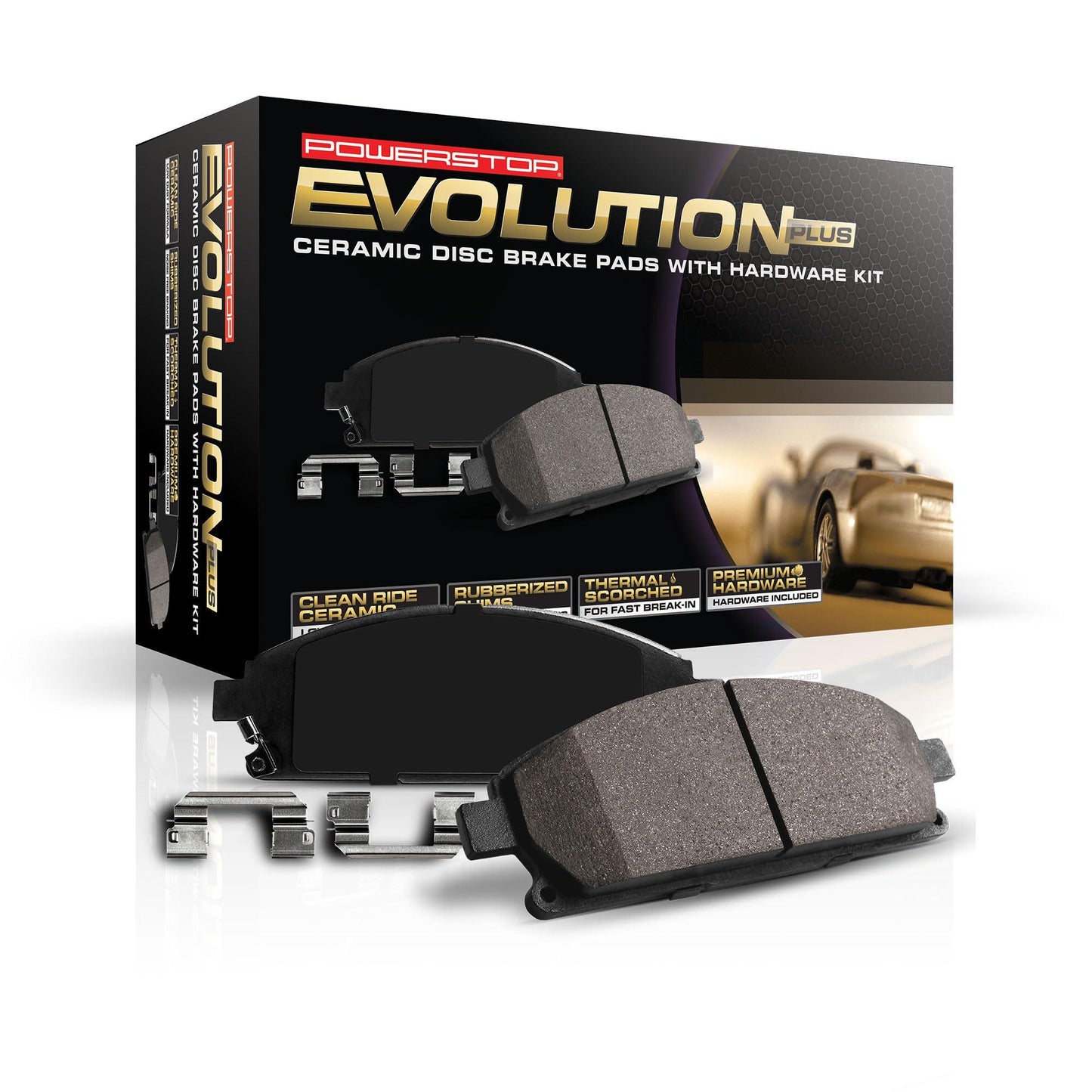 Power Stop 17-1399, Z17 Front Ceramic Brake Pads with Hardware