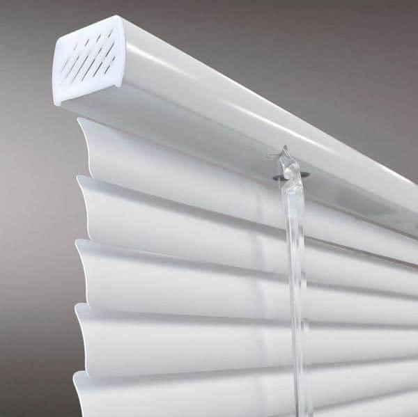 Hampton Bay White Cordless Room Darkening 1 in. Vinyl Mini Blind for Window or Door - 31 in. W x 48 in. L