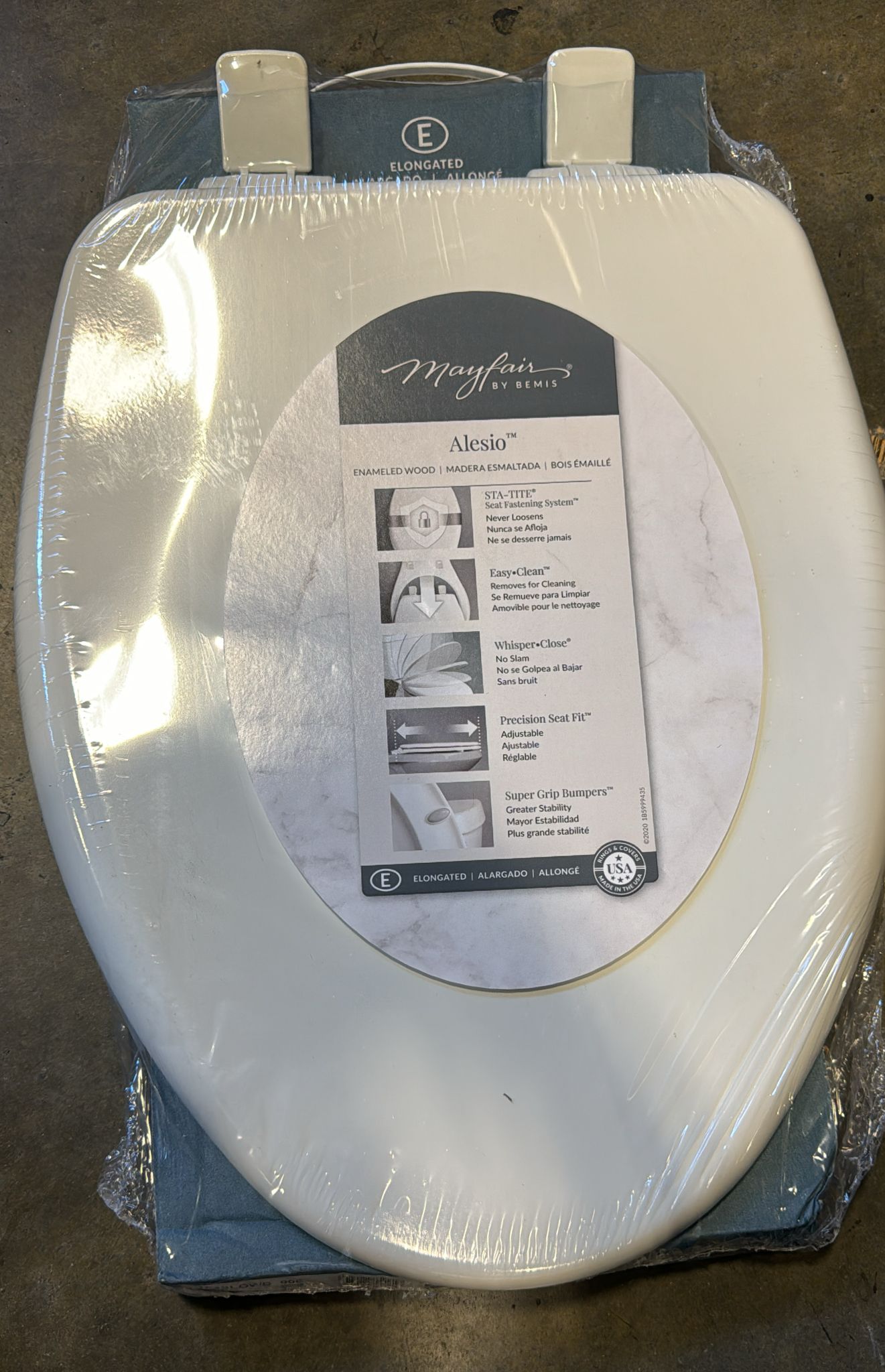 BEMIS 790TDGSL 000 Heavy Duty Closed Front Plastic Toilet Seat with Cover will Slow Close, Never Loosen & Reduce Call-backs, ROUND, Plastic, White