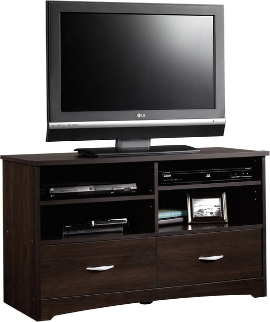 Sauder Beginnings TV Stand with Drawers, For TV's up to 46", Cinnamon Cherry finish