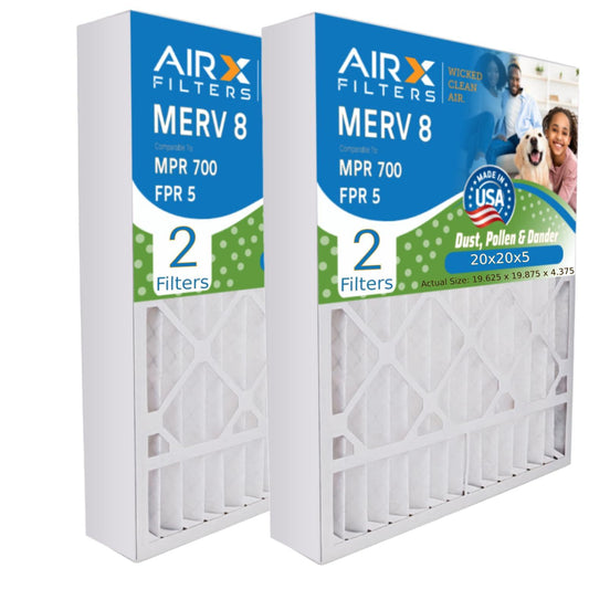 AIRX FILTERS WICKED CLEAN AIR. 20x20x5 Air Filter MERV 8 Compatible with Honeywell FC100A1011 Furnace Filter