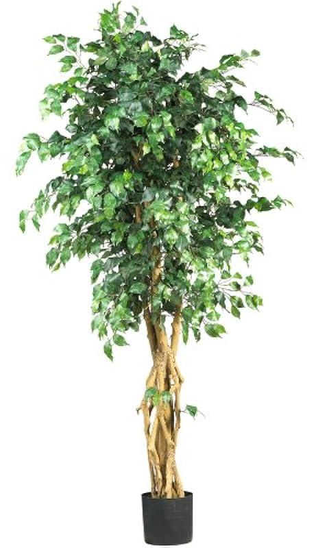 Nearly Natural 6' Palace Style Silk Artificial Ficus Tree, 6ft, Green 5216