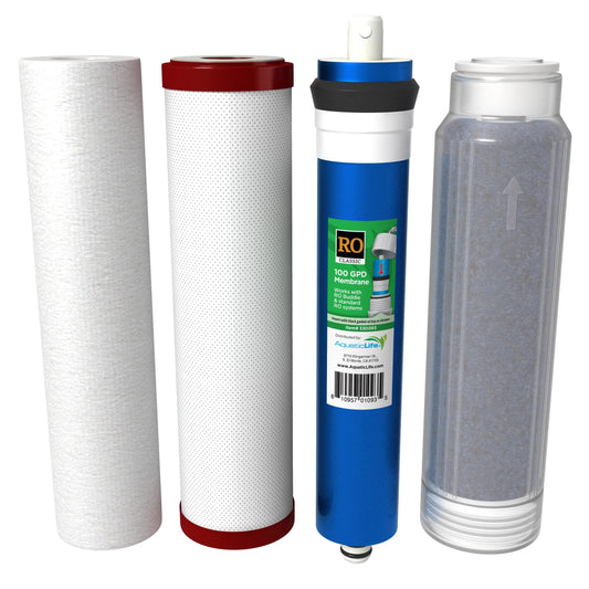 Aquatic Life Reverse Osmosis 10” Replacement Filter Cartridges Kit (Carbon Plus Chloramine)