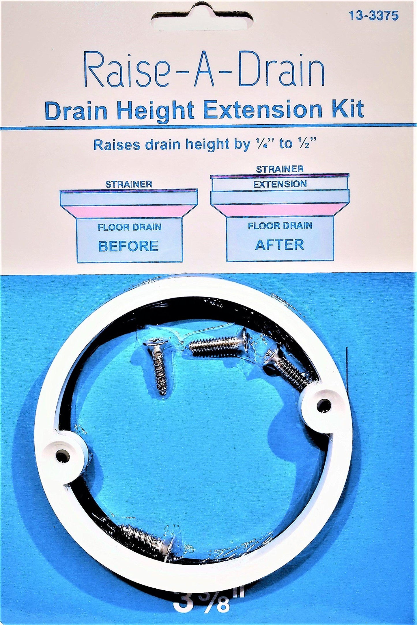 Drain Height Extension Kit, 3-3/8" Center-to-Center Screw Holes, 4" Diameter-13-3375