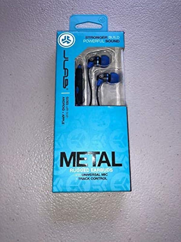 JLab JBuds Metal Earbuds, Black/Electric Blue