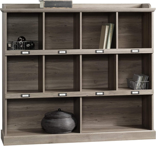 Sauder Barrister Lane 10 Cubby Storage Organizer Book Shelf/Bookcase Cube Storage Shelves, in Salt Oak