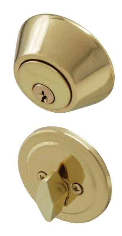 Honeywell 8111009 Single Cylinder Deadbolt, Polished Brass