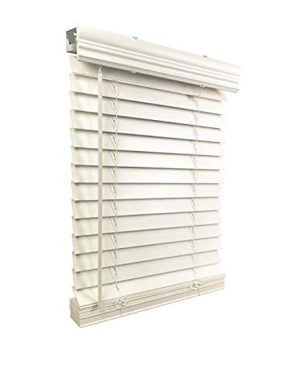 US Window And Floor 2" Faux Wood 22.125" W x 60" H, Inside Mount Cordless Blinds, 22.125 x 60, White