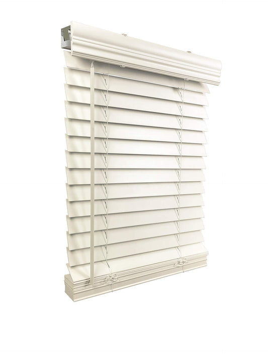 US Window and Floor 2" Cordless Faux Wood Blinds, Fit Windows 34 1/2" - 34 3/4", (Blind Size 34 1/8" x 48"), Inside Mount