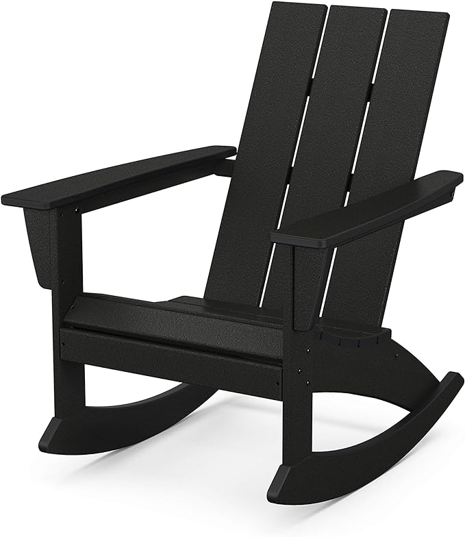 POLYWOOD® Modern Adirondack Rocking Chair, Black